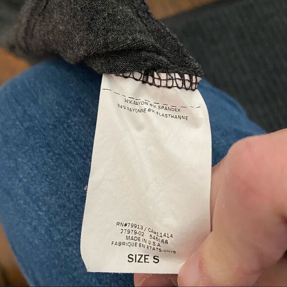 Collection Maternity Dark Heather Gray Spandex Blend Short Sleeve Top - Small - Picture 8 of 8